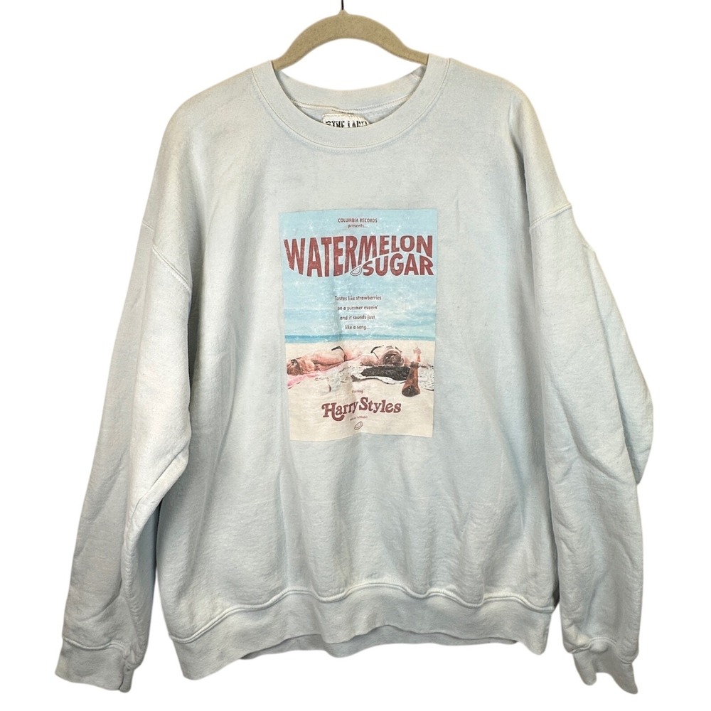 315 The Label Harry Styles Watermelon Sugar Graphic Sweatshirt Blue Large